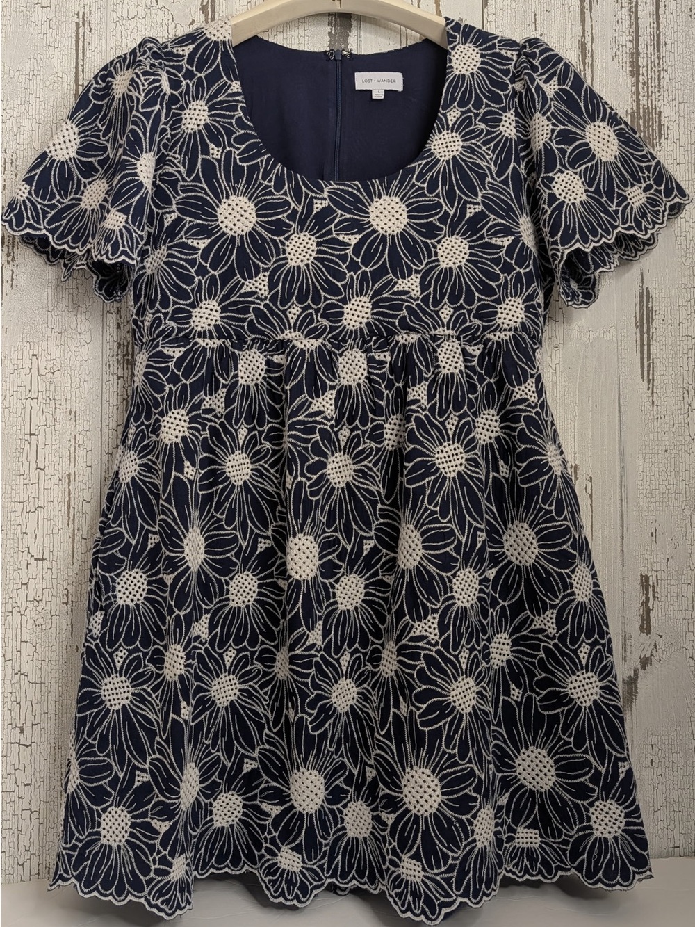 Lost + Wander Zenith Bloom Embroidered Cotton Minidress